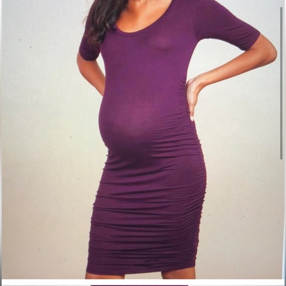 Motherhood Maternity Dresses & Skirts - Motherhood maternity Midi Side Ruched dress NWOT